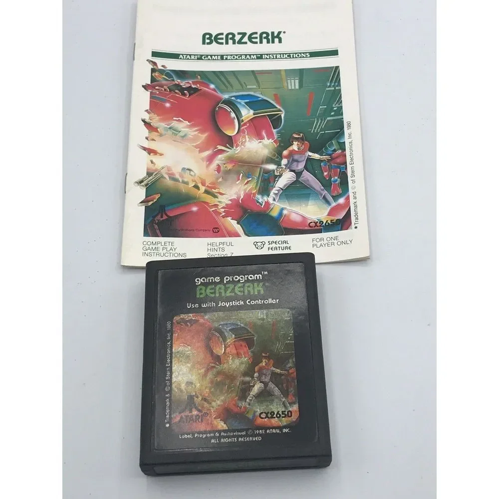 Berzerk (Atari 2600, 1982) By‎ Atari (Cartridge & Manual)